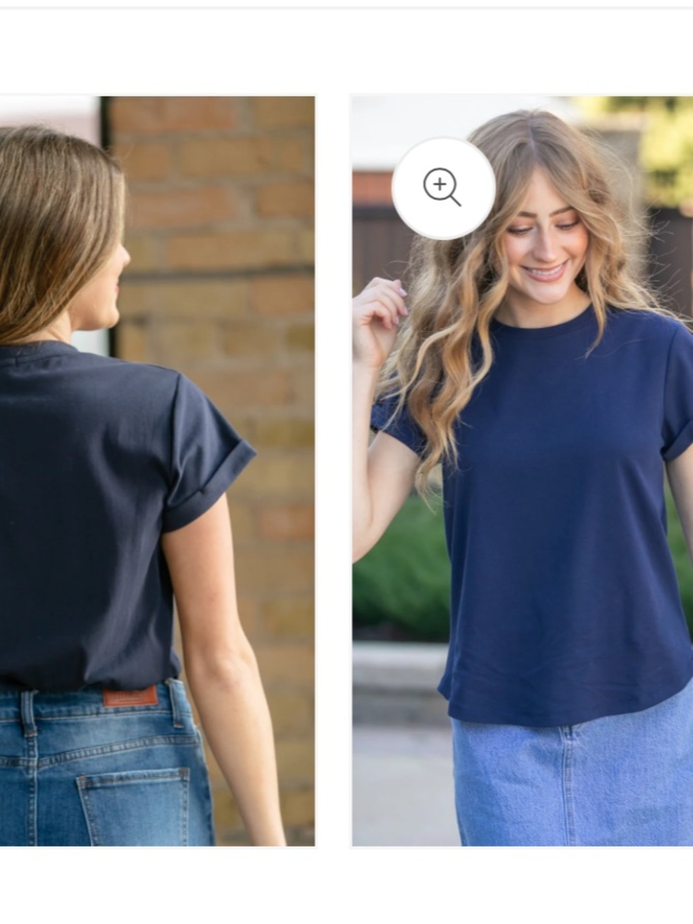 Like New Inherit Co Essential Navy Short Sleeve Basic Women’s Crewneck Tee, Med